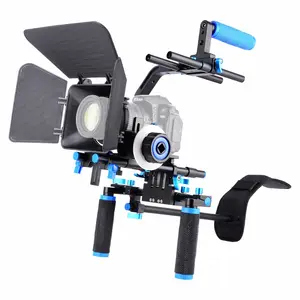 Amarangu d102 kit de equipamento de ombro dslr, equipamento de montagem para ombro, plataforma dobrável para câmeras dslr e dv