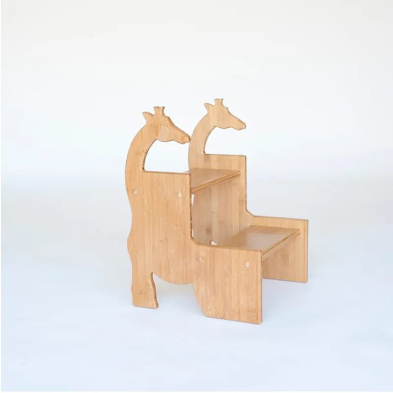 대나무 어린이 기린 의자 학습 타워 유아 어린이 단계 사다리 의자 주방 도우미 거실 가구 현대