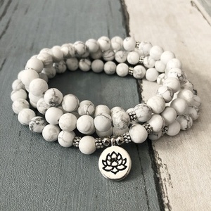 SN1396-pulsera de plata de primera ley con forma de flor para mujer, brazalete, plata esterlina 108, estilo plateado, Reiki, 8mm - Product Image 3