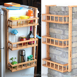 3 Tier <strong>Large</strong> Capacity Modern Multifunction Customized Size Wall Mounted Bamboo <strong>Spice</strong> <strong>Rack</strong> - Product Image 2
