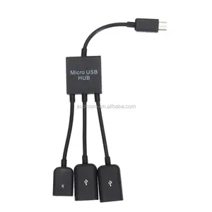 3 в 1 Micro USB HUB мужчин и женщин Dual USB 2.0 host otg-концентратор Кабель-адаптер конвертер Поддержка OTG Функция для мобильных телефонов