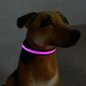 Hot Verkopende 2021 Een Mazon Verstelbare Hond Kat Waterdicht Led Licht Flitser Nacht Veiligheidskraag Usb Oplaadbare Led Hondenhalsband
