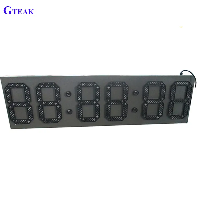 Große 6 digit 7 segment led-anzeige 12 inch riesen angepasst led 7 segment display für zeit uhr im freien