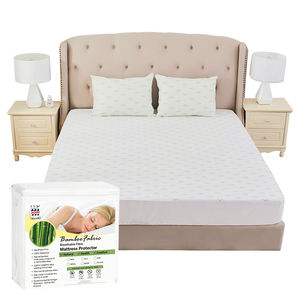 Sábana de cama ajustada de Jacquard de bambú, Protector de colchón impermeable transpirable hipoalergénico, disponible - Product Image 6