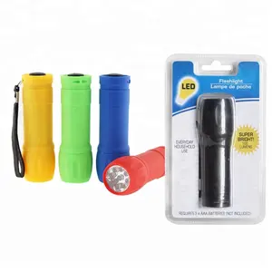 Werbe Geschenke Bunte Kunststoff 9 Led Mini Taschenlampe Tragbare taschenlampe