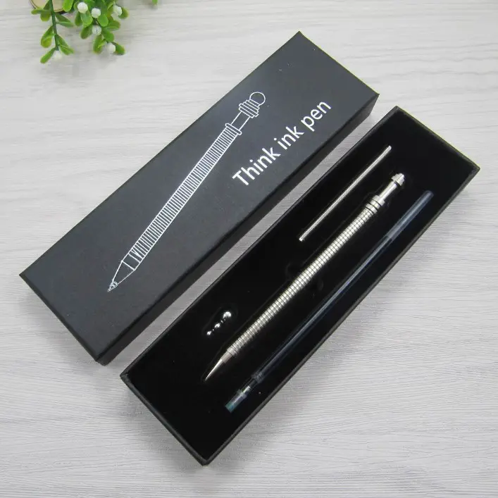 novelty students office reduced pressure metal ball pen think ink pen with gift box packing