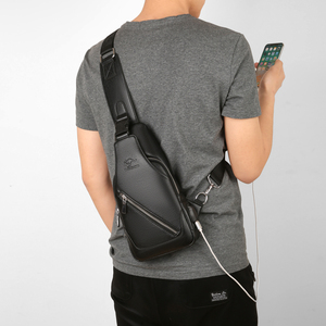 <span class=keywords><strong>Sac</strong></span> Messager Antivol Homme <span class=keywords><strong>en</strong></span> Cuir PU pour Courts Voyages, <span class=keywords><strong>Bandoulière</strong></span>, avec Fonction de Recharge USB Intégrée - Product Image 3