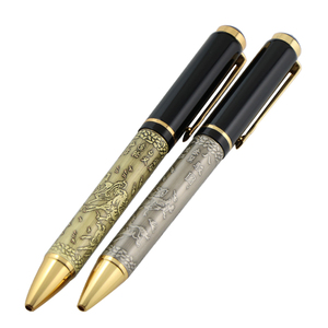 Stylo <span class=keywords><strong>Rotring</strong></span> en métal de luxe avec gravure au laser, logo gravé, corps en laiton, bronze antique, motif sculpté, stylo en cuivre - Product Image 2