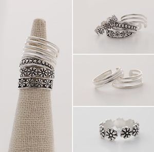 Damen sommer schmuck silber überzogene vintage kappe fuß <span class=keywords><strong>finger</strong></span> <span class=keywords><strong>ring</strong></span> - Product Image 3