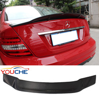 Karbon Fiber Arka Spoiler bagaj Kanat R Stil Mercedes C Sınıfı için W204 Sedan C180 C200 C250 2007-2014