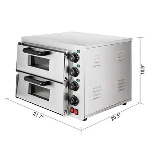 Four à <span class=keywords><strong>pizza</strong></span> électrique commercial 3000 W à double couche, <span class=keywords><strong>machine</strong></span> à cuire 220V/50Hz - Product Image 1