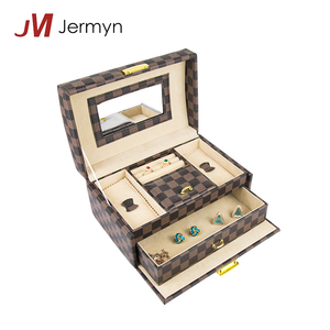 Personnalisé En Cuir Voyage Cas Maquillage <span class=keywords><strong>Bijoux</strong></span> Boîte De Rangement <span class=keywords><strong>Avec</strong></span> <span class=keywords><strong>Miroir</strong></span> - Product Image 1