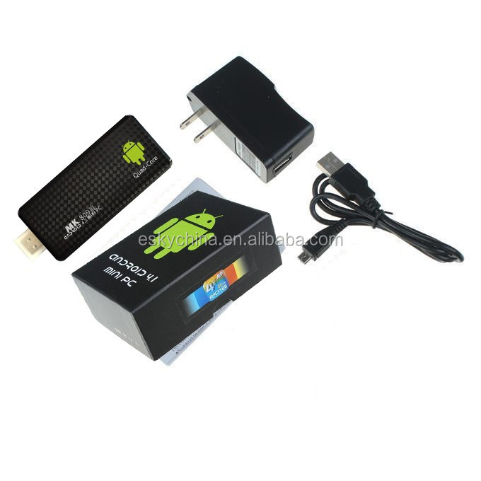 Mk809iii Android 4.2 RK3188 Quad Core Mini PC USB WiFi Bluetooth Smart TV caja