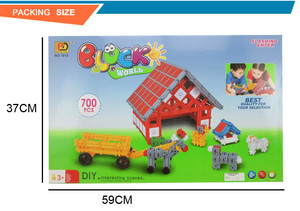 700 unids educativos diy juguetes de construcción de plástico bloques fof niños - Product Image 3