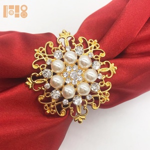 Anelli di cristallo Vintage con diamanti in <span class=keywords><strong>oro</strong></span> rosa strass in lega di metallo in alluminio per la decorazione della tavola di nozze e festa - Product Image 3
