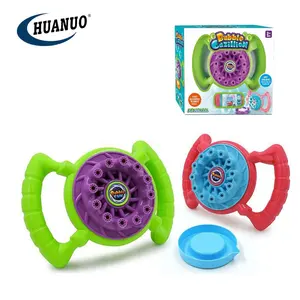 Kids outdoor activity toy electric interesting steering wheel bubble machine toy