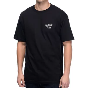 Guangzhou Baumwolle Kleidung OEM Service benutzerdefinierte Design Druck besticken 100% Baumwolle lange Linie T-Shirt Männer