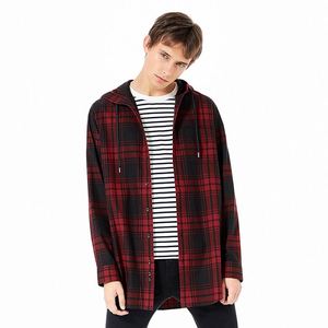 COMMERCIO ALL'INGROSSO di MODO di <span class=keywords><strong>GIOVANE</strong></span> <span class=keywords><strong>UOMO</strong></span> ROSSO NERO PLAID di FLANELLA CAMICIA FELPA CON CAPPUCCIO - Product Image 3