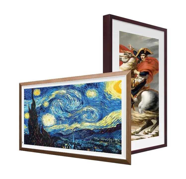 21.5 ''32'' 49 ''Intelligente Museum Smart Fotolijst Display Artistieke Ontwerp Houten Lcd-scherm Voor Digitale Art schilderen Machine