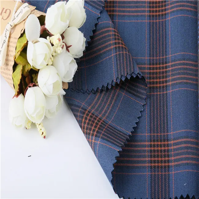 uniform tr check suiting fabric
