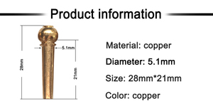 Juego de 6 pines de puente de guitarra de cobre latón 100% de tono fenomenal - Product Image 6