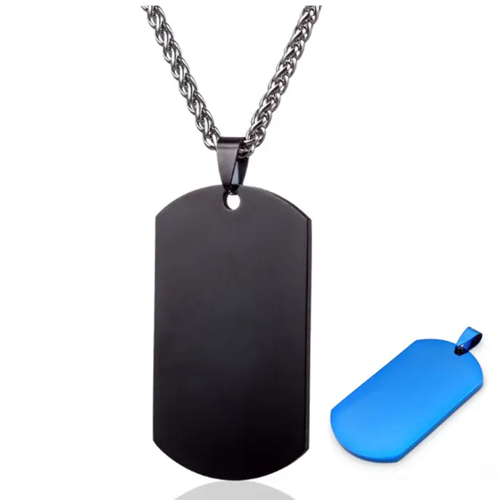 Wholesale Korea Fashion Crystal Classic Simple Personality Geometric Rectangle Stainless Steel Jewelry Necklace Pendant