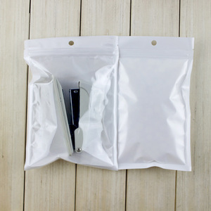 Custom A Chiusura Lampo di Plastica Sacchetti di Cibo Grade Un Lato Chiaro E L'altro Lato <span class=keywords><strong>Bianco</strong></span> Sacchetto Piatto - Product Image 4