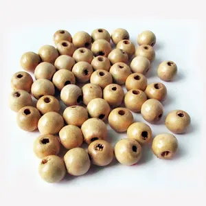 Brown Wood Beads 20mm Large Hole Round Loose Spacer Beads Wooden Macrame  Beads With 10mm Hole For Jewelry Making Garlands Home Decor, 50PCS