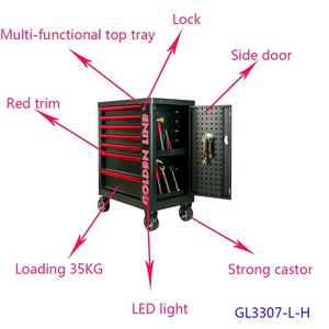 Carrello Portautensili a 7 Cassetti Classico in Metallo con Luce LED - Product Image 2