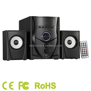 Museeq 2 1 channels multimedia PC speaker set with woofer with USB SD FM MIC function with CE RoHS Certificate