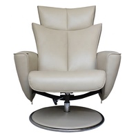 Vente en gros de fauteuil inclinable moderne blanc en PU avec pouf en cuir synthétique fauteuil de salon inclinable à cadre en métal