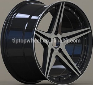 2015 nuevo estilo de aleación de ruedas llantas negras con mecanizado <span class=keywords><strong>cara</strong></span> 5 radios 18 x 8, 18x9jj, 20 x 10 plato hondo - Product Image 2