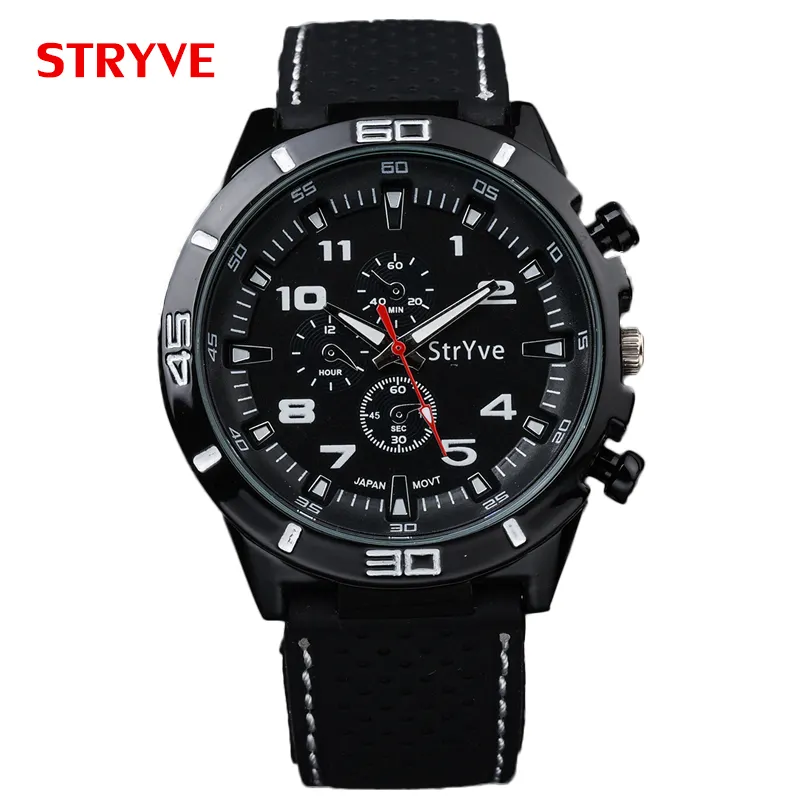 STRYVE S8003 orologio da polso sportivo in Silicone stile pilota da uomo Reloj Hombre orologi al quarzo moda uomo