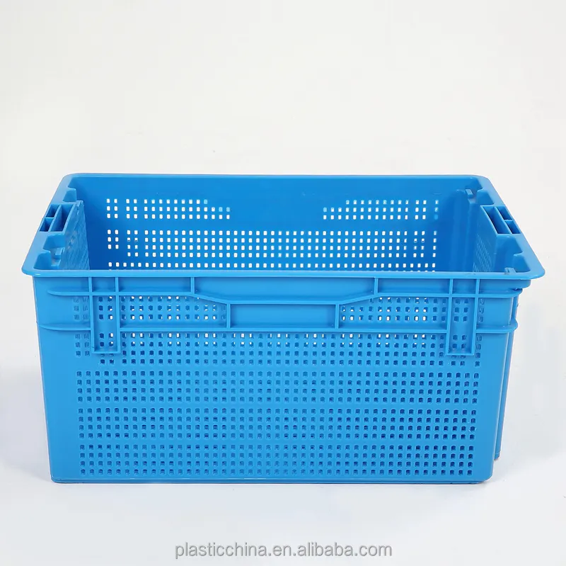 Vegetable storage crate, plastic storage stackable and nesting plastic box