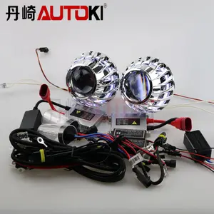 Autoki G16 Chất Lượng Hàng Đầu RHD LHD Xoắn Ốc Hid Xenon Bulb H1 Angel Eye Bi-xenon Chiếu Ống Kính Ánh Sáng