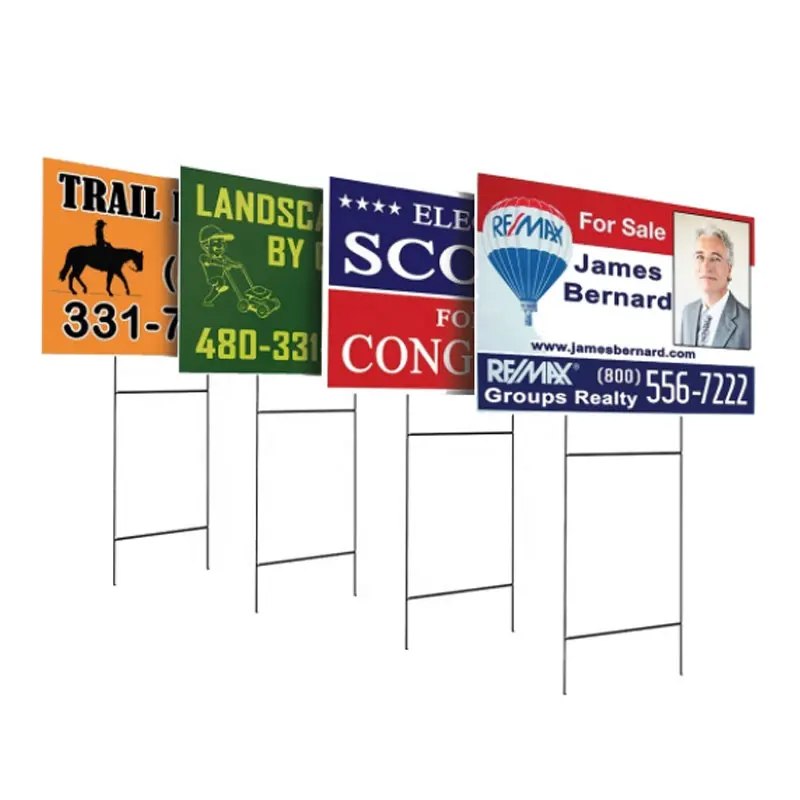 Custom Size Yard Sign Printing 4mm White Corrugated Plastic Board