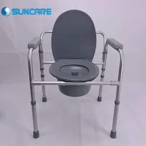De aluminio plegable baño Baño silla para discapacitados con reposabrazos
