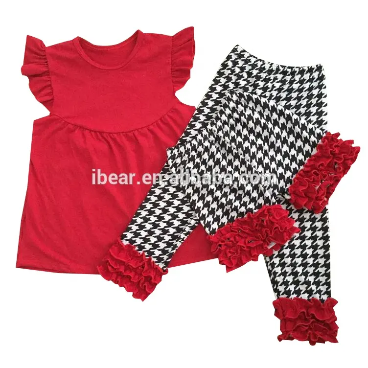 Infantile del bambino Delle Ragazze Boutique di Abbigliamento Ruffle Pants Modello Autunno Abbigliamento All'ingrosso Multi Colore Del Merletto Del Vestito Basso