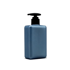 Sang Trọng 8 Oz Ánh Sáng Màu Xanh Hình Chữ Nhật Nhựa PET Make Up Chai Và Mỹ Phẩm Loại Bỏ Mặt Lotion Container Với Bơm Nhựa Màu Đen - Product Image 1