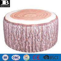 Pouf gonflable en tissu imperméable robuste, forme de souche d'arbre, repose-pieds portable pour jardin et extérieur