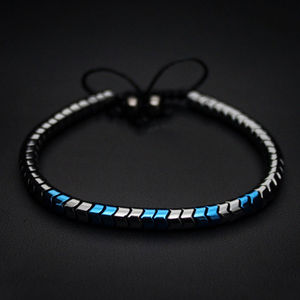 Bracciale Intrecciato Fatto a Mano con Perline in Ematite Pelle di Serpente da Uomo e Donna Gioiello dell'<span class=keywords><strong>Amicizia</strong></span> - Product Image 3