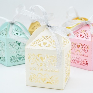 Wholesale Laser Cut <strong>Wedding</strong> <strong>Favour</strong> Gifts <strong>Box</strong> for Guests Party Supply Personalized <strong>Box</strong> - Product Image 3