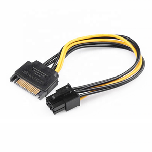 Câble d'alimentation SATA pour <span class=keywords><strong>carte</strong></span> graphique PCI-E, 15 broches SATA mâle vers 6 broches SATA femelle - Product Image 3