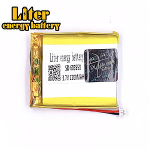 Plug 1.25-<span class=keywords><strong>2</strong></span> P 3.7 V 603550 mah 1200 lithium polymer lipo rechargeable battery li ion Solar lithium battery with PCM - Product Image 2