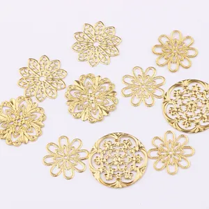 Chinesische Produkte Großhandel Vergoldung Metall Blumen form Metall Filigran Schmuck herstellung für DIY