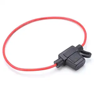 Gadgeter Penahan Sekering Anti Air, 10 Buah Inline 16 AWG Blade ATM untuk Mobil Perahu Truk dengan Kawat 30Cm dan LITTELFUSE