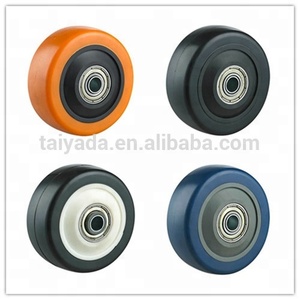 75mm Doppel kugellager PU/PVC Orange Farbe Industrie rollen rad - Product Image 5