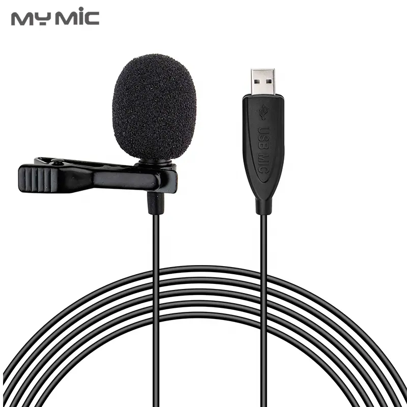 New arrival LJU02 condenser recording lapel lavalier clip mic mini usb microphone for computer laptop