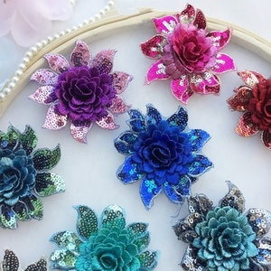 Miếng Hoa Đính Kim Sa Hoa 3D 12 Màu Miếng Vá Hoa Ren Lấp Lánh Đầy Màu Sắc Cho Đám Cưới/Băng Đô/Hàng May Mặc - Product Image 2
