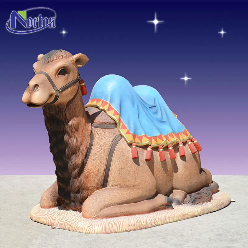 Customized Big Desert Animal Statues Fiberglass Resin Camel Statue Sculpture Home Accessorie